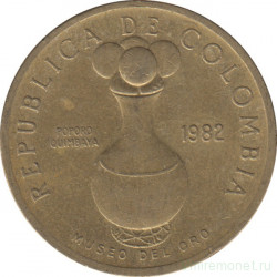 Монета. Колумбия. 20 песо 1982 год.