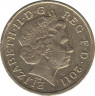 Монета. Великобритания. 1 фунт 2011 год. ав.