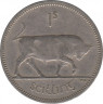 Монета. Ирландия. 1 шиллинг 1959 год. ав.