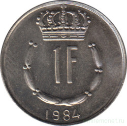 Монета. Люксембург. 1 франк 1984 год.