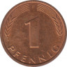 Монета. ФРГ. 1 пфенниг 1972 год. Монетный двор - Штутгарт (F). рев.
