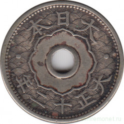Монета. Япония. 10 сенов 1923 год (12-й год эры Тайсё).