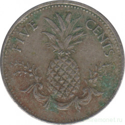 Монета. Багамские острова. 5 центов 1998 год.