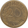 Монета. Франция. 20 сантимов 1971 год. ав.