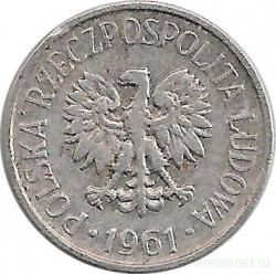 Монета. Польша. 5 грошей 1961 год.
