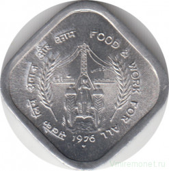 Монета. Индия. 5 пайс 1976 год. ФАО.