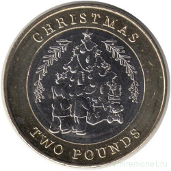 Монета. Гибралтар. 2 фунта 2023 год. Рождество.