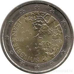 Монета. Финляндия. 2 евро 2015 год. Ян Сибелиус.