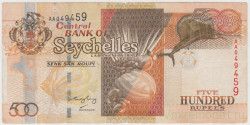 Банкнота. Сейшельские острова. 500 рупий 2005 год.