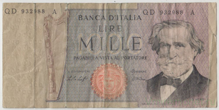 1000 лир в рублях. Италия банкнота 1000 лир 1998.