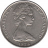 Монета. Новая Зеландия. 10 центов 1976 год. ав.