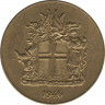 Монета. Исландия. 1 крона 1946 год. ав.
