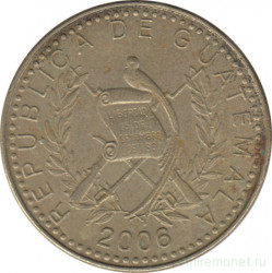 Монета. Гватемала. 1 кетцаль 2006 год.