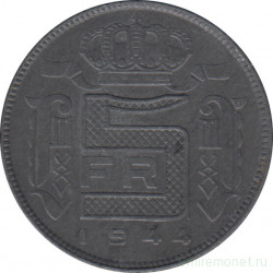 Монета. Бельгия. 5 франков 1944 год. Des Belges.