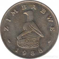 Монета. Зимбабве. 20 центов 1988 год.