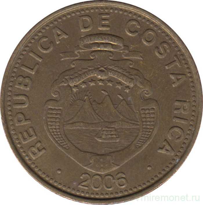 Монета. Коста-Рика. 100 колонов 2006 год.