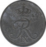  Монета. Дания. 1 эре 1963 год. ав.