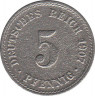 Монета. Германия (Германская империя 1871-1922). 5 пфеннигов 1907 год. (A). ав.