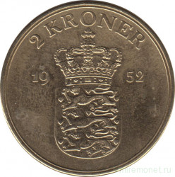 Монета. Дания. 2 кроны 1952 год.