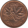 Монета. Канада. 1 цент 1970 год. ав.