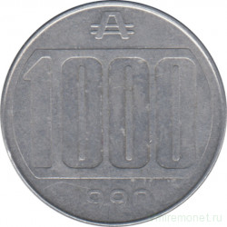 Монета. Аргентина. 1000 аустралей 1990 год.