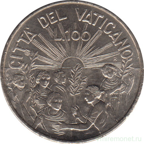 Монета. Ватикан. 100 лир 1999 год. Право на мир.