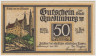 Бона. Нотгельд. Германия. Город Кведлинбург. 50 пфеннигов 1921 год. Вариант 1087.1.c.2.3. ав.