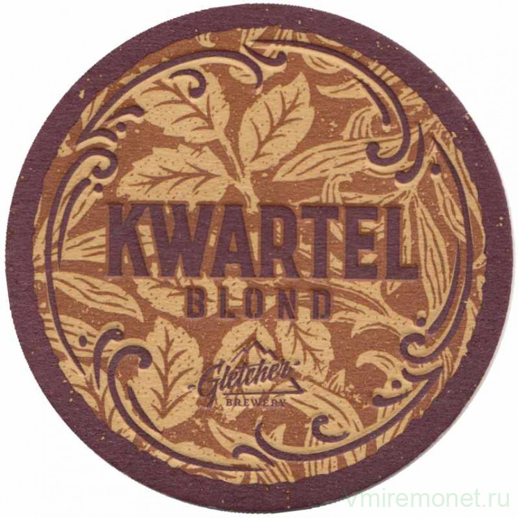 Подставка. Пиво "Gletcher Kwartel Blond". Россия. 