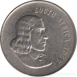 Монета. Южно-Африканская республика (ЮАР). 20 центов 1965 год. Аверс - "SOUTH AFRICA".