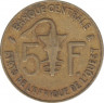 Монета. Западноафриканский экономический и валютный союз (ВСЕАО). 5 франков 1999 год. рев.
