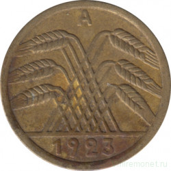 Монета. Германия. Веймарская республика. 5 рентенпфеннигов 1923 год. Монетный двор - Берлин (А).