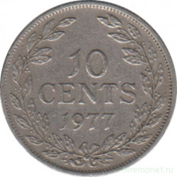 Монета. Либерия. 10 центов 1977 год.