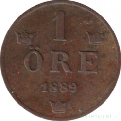 Монета. Швеция. 1 эре 1889 год.
