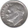 Монета. США. 10 центов 1951 год. Серебряный дайм Рузвельта. Монетный двор S. ав.