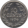 Монета. Либерия. 10 центов 1974 год. ав.