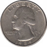 Монета. США. 25 центов 1989 год. Монетный двор D. ав.