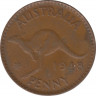 Монета. Австралия. 1 пенни 1948 год. ав.