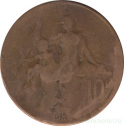 Монета. Франция. 10 сантимов 1898 год. Новый тип.