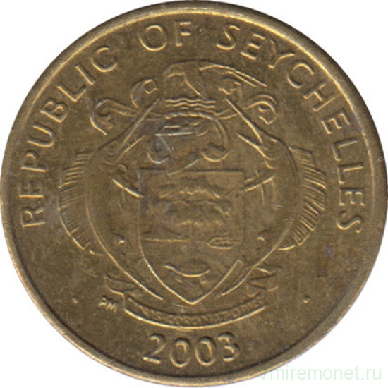 Монета. Сейшельские острова. 5 центов 2003 год.