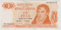 Банкнота. Аргентина. 1 песо 1974 год. Тип 293.