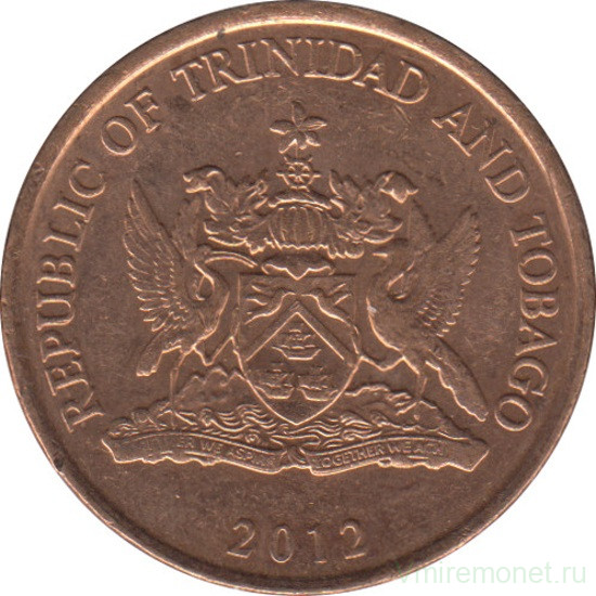 Монета. Тринидад и Тобаго. 5 центов 2012 год.