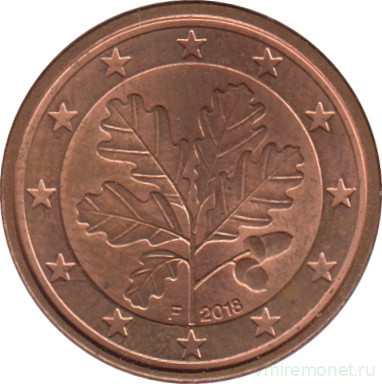 Монета. Германия. 1 цент 2018 год. (F).