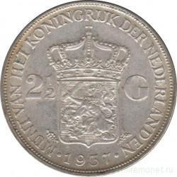 Монета. Нидерланды. 2,5 гульдена 1937 год.