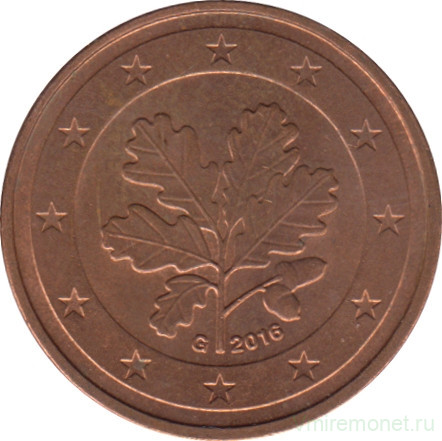 Монета. Германия. 2 цента 2016 год. (G).