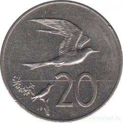 Монета. Острова Кука. 20 центов 1992 год.