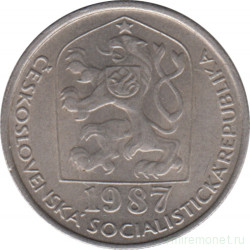 Монета. Чехословакия. 50 геллеров 1987 год.