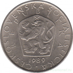Монета. Чехословакия. 5 крон 1989 год.