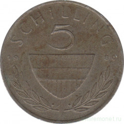 Монета. Австрия. 5 шиллингов 1980 год.