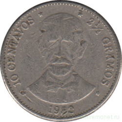 Монета. Доминиканская республика. 10 сентаво 1980 год.