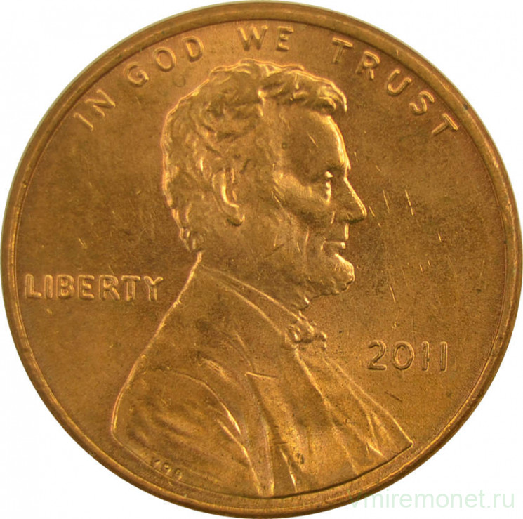 Монета. США. 1 цент 2011 год.
